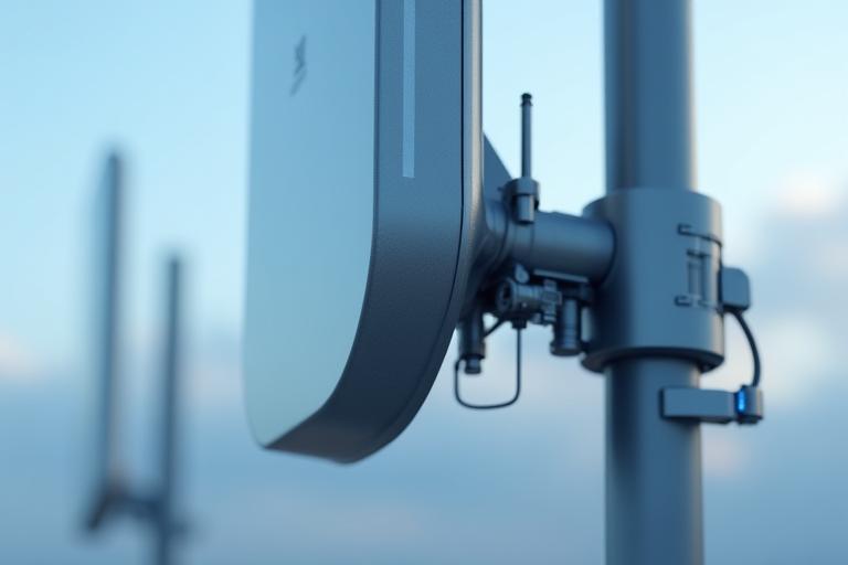 Close-up of a 5G antenna.